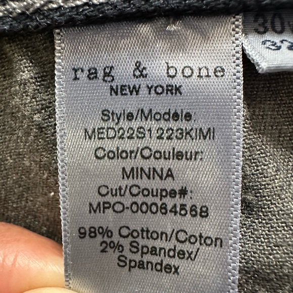 Rag & Bone New York Men's Fit 2 Slim Button Fly Jeans Size 30 X 32 Color MINNA - Picture 10 of 15